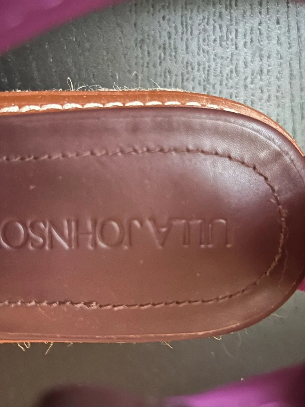 ULLA JOHNSON VALENCIA TWISTED CONTRAST ESPADRILLES IN BITTER CHOCOLATE PURPLE 39